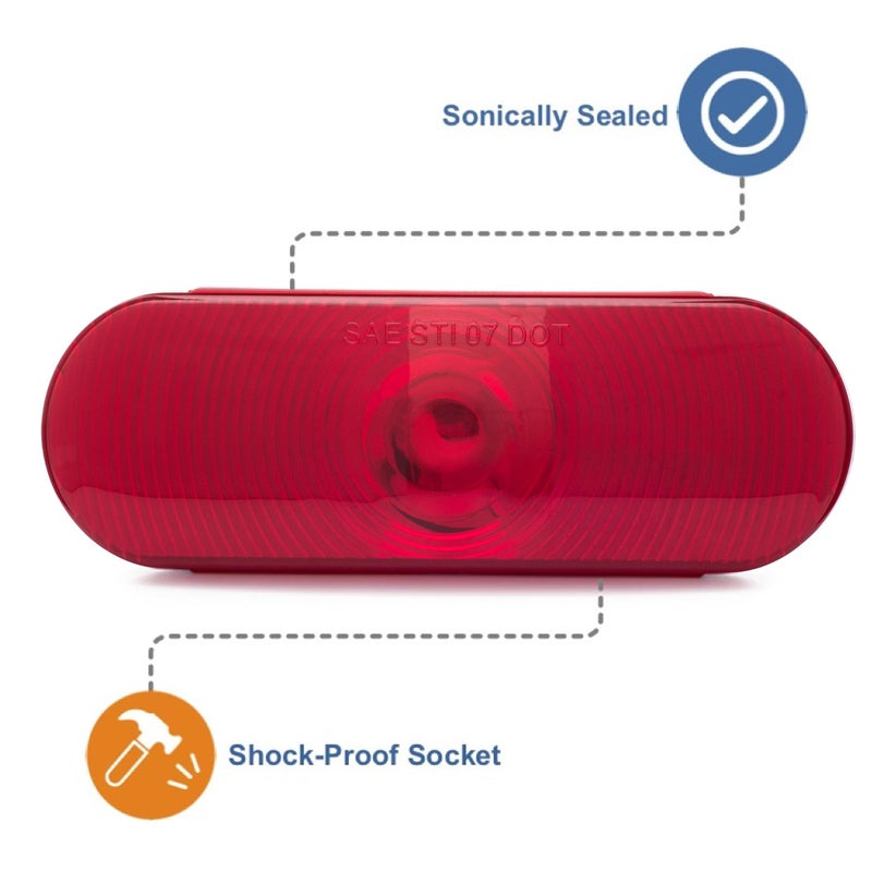 Lumitronics 6 inch Submersible Oval Sealed Stop/Turn/Tail Light - Image 3